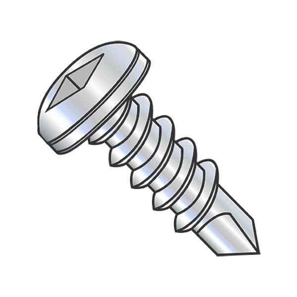 Usa Industrials Self-Drilling Screw, #12-14 x 1-1/4 in, Zinc Plated Steel Pan Head Square Drive BULK-SCRW-12323 - main
